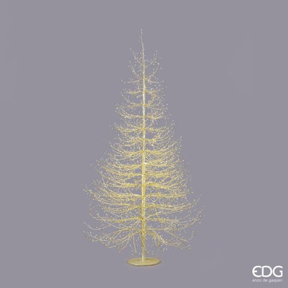 Albero Faggio Rich, alto 210 cm, è realizzato in metallo color oro con una raffinata forma conico-piramidale con 2690 luci LED