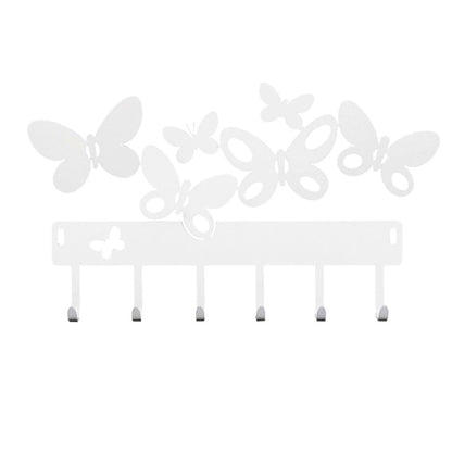 Portachiavi da parete moderno Butterfly Arti & Mestieri in metallo con sei farfalle e 6 ganci - tuttochic.it