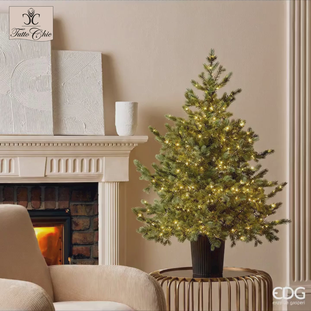 Albero di Natale EDG Pino Argentato in vaso h 120 cm von 480 led