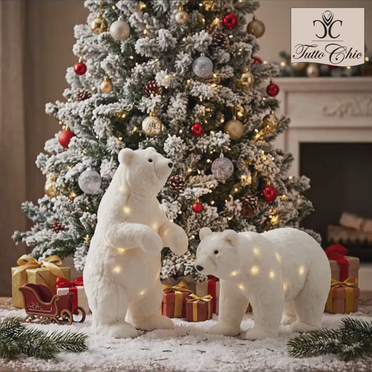 Orso Polare Bianco in Piedi Decorativo Natalizio H 60 cm – EDG Enzo De Gasperi