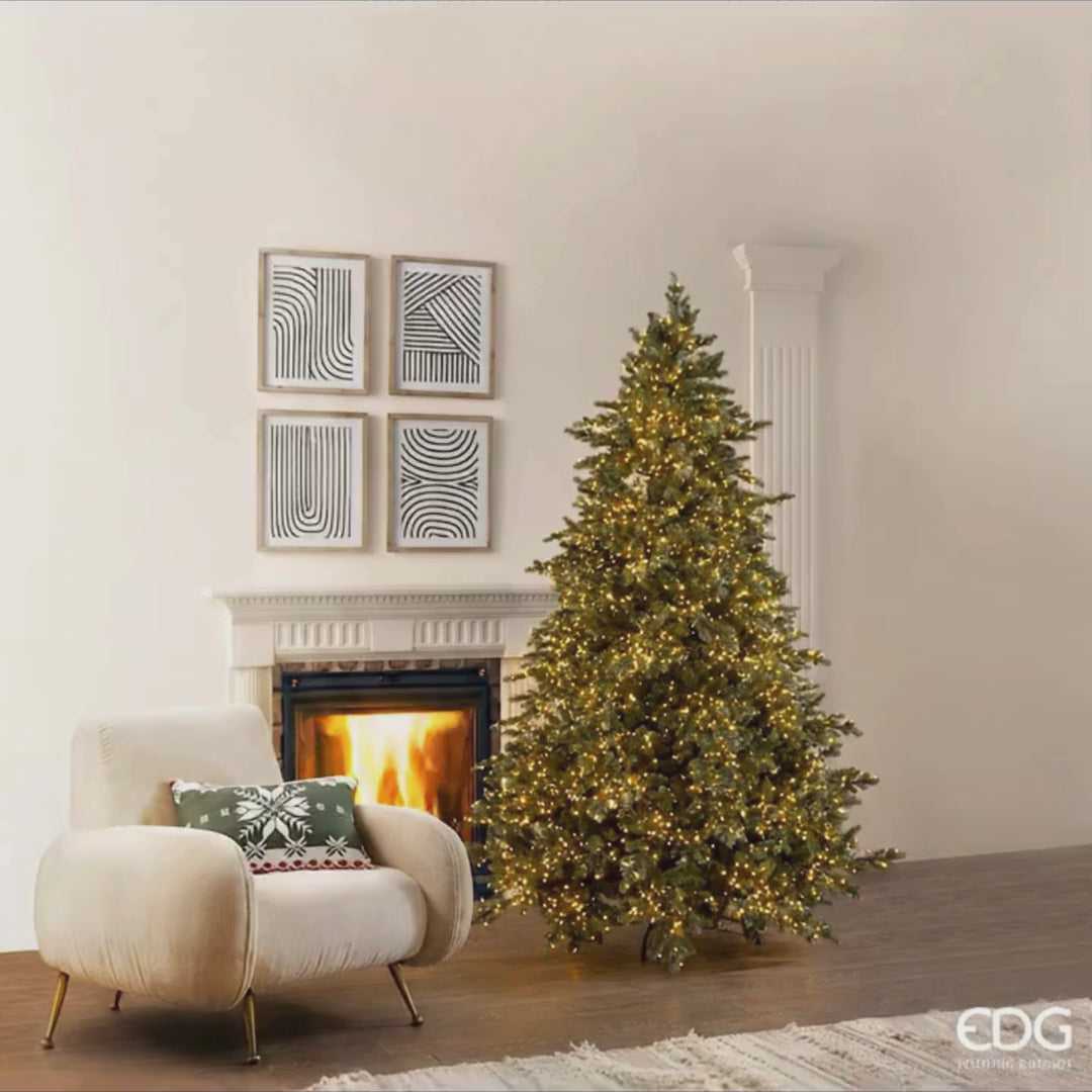 Albero di Natale EDG Pino argentato h 210 cm con 4000 led