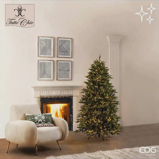 Albero di Natale EDG Pino cristallo h 180 cm con 1500 led