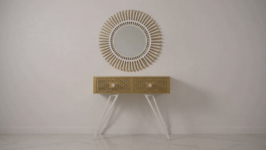Specchio da Parete Narciso Arti & Mestieri - Oro Trasparente e Bianco Marmo