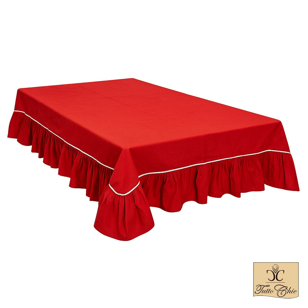 Copritavolo natalizio rosso glitterato rettangolare in cotone L’atelier 17