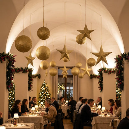 Stelle e Palle decorativa in tessuto glitter oro – La Giostra di Amelie