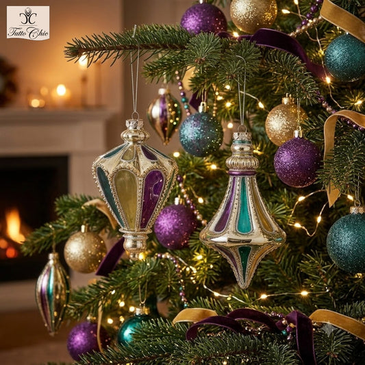 Decorazione per albero in vetro tile cm. 14 assortite. In negozio e online su tuttochic.it