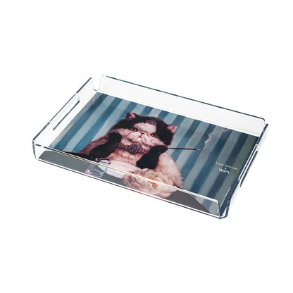 Vassoio in cristallo acrilico con decorazione retrospampata " Breakfast at Tiffany's" Dimensioni: cm 32 x 22 x 3,5 h, spessore 5 mm. In negozio e online su tuttochic.it