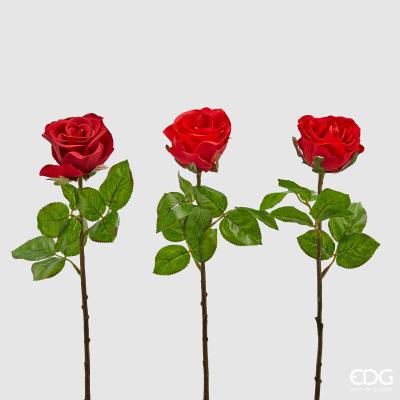Rosa artificiale rossa e sfumature assortite cm 47.