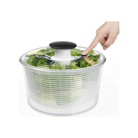 Perfetta per lavare insalata, erbe o frutti di bosco con meccanismo a pompa brevettata, pulsante freno centrifuga e base antiscivolo. Cestello e recipiente utilizzabili anche singolarmente. In negozio e online su tuttochic.it