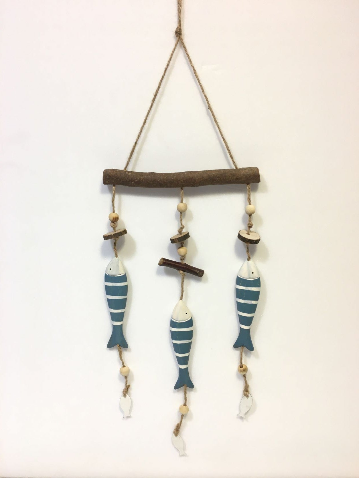 4 Pesci In Legno Per Decorazione Parete - Stile Nautico, Blu E Bianco - Foto 13