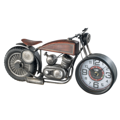 Orologio motocicletta in metallo. Dimensione: 40,5x13,5x20,5 cm.