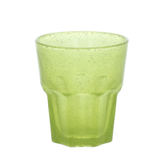 Confezione 6 bicchieri in vetro di colore verde lime cc 240 - Ø 8,5 - h 9,5 cm. Lavabili in lavastoviglie. In negozio e online su tuttochic.it