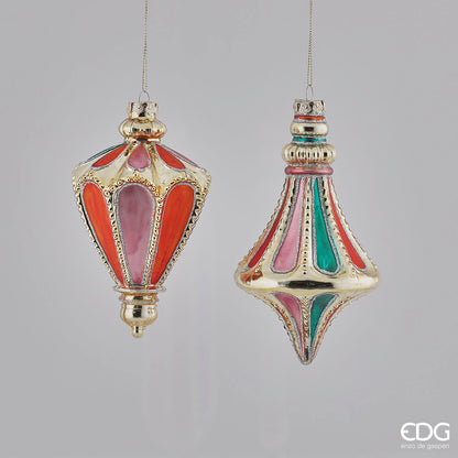 Decorazione per albero in vetro multicolor cm. 14. In negozio e online su tuttochic.it