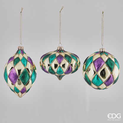 Decorazione per albero in vetro multicolor cm. 14 assortite. In negozio e online su tuttochic.it