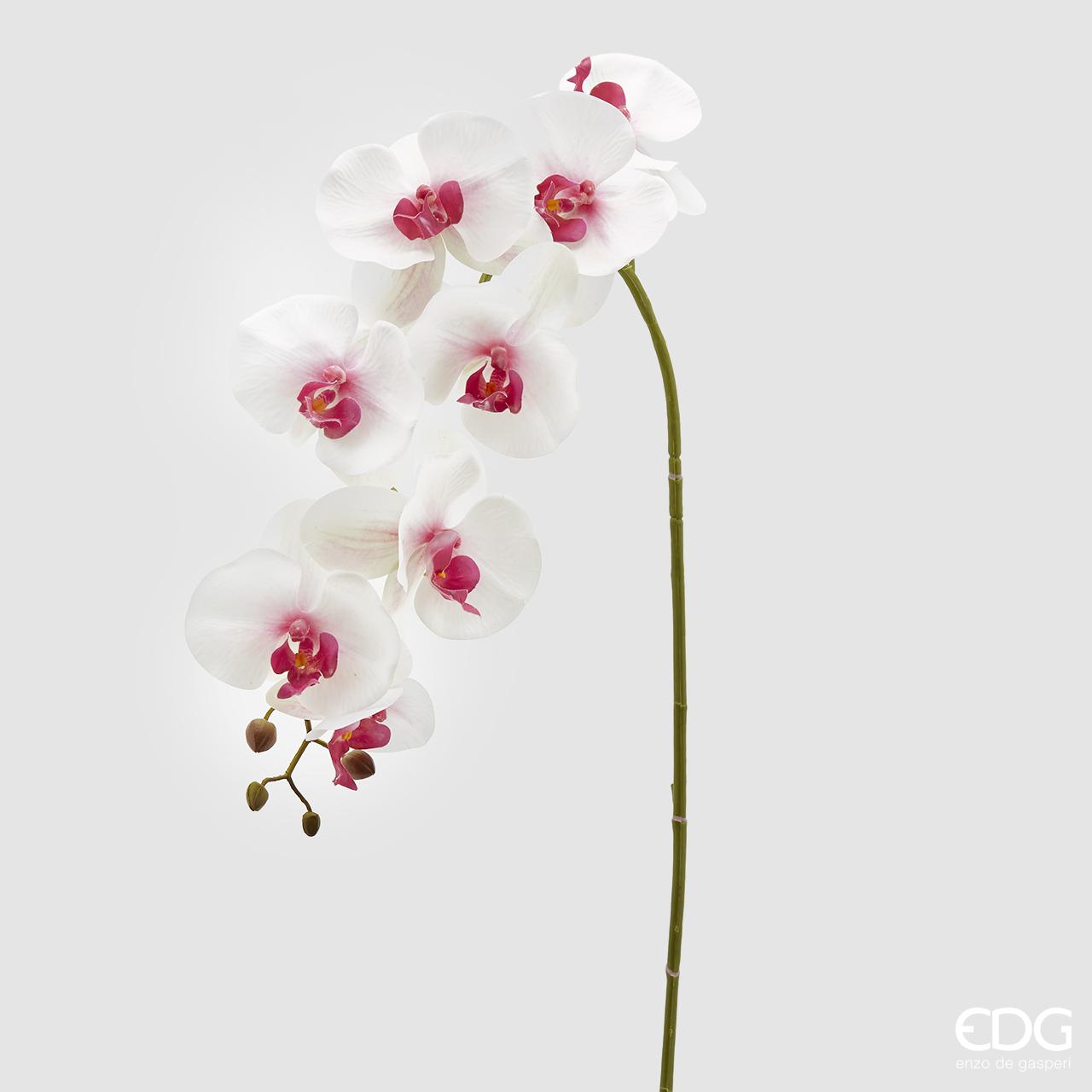 Ramo 8 Orchidee Real ornamentali artificiali. Dimensioni: cm 115 Petali in lattice, stelo in plastica. In negozio e online su tuttochic.it
