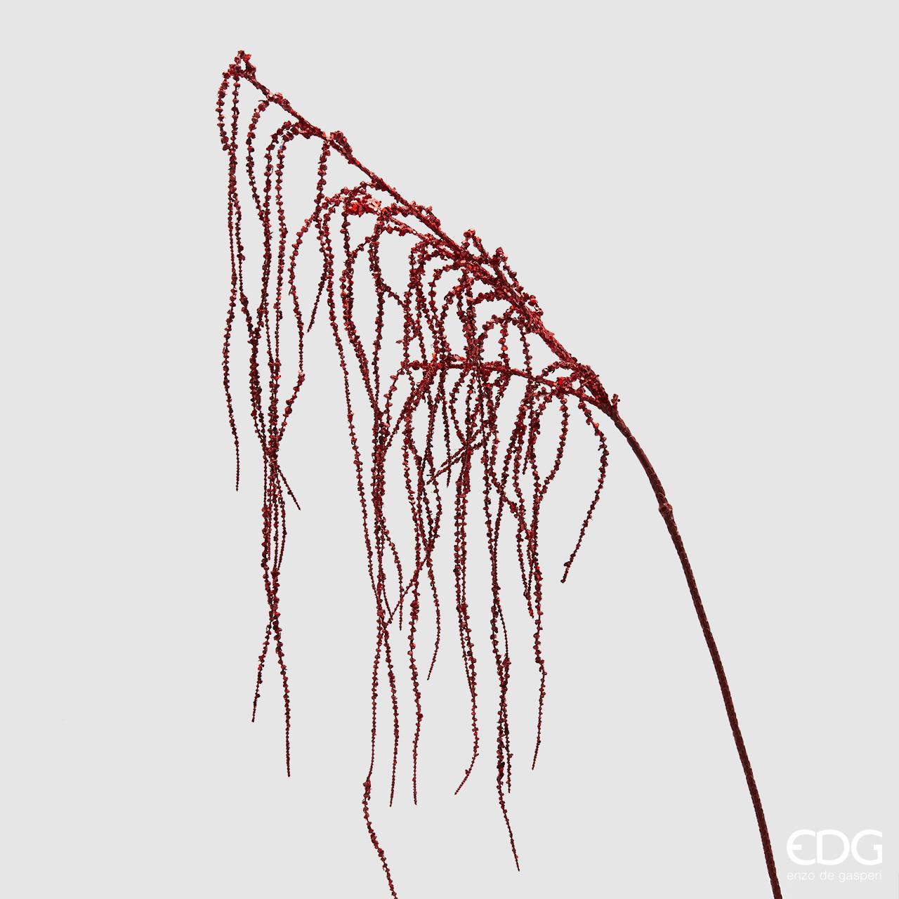 Ramo di Amaranthus glitterato rosso cm 89. Inserito in una composizione di fiori, questo ramo dà volume e un aspetto più raffinato.