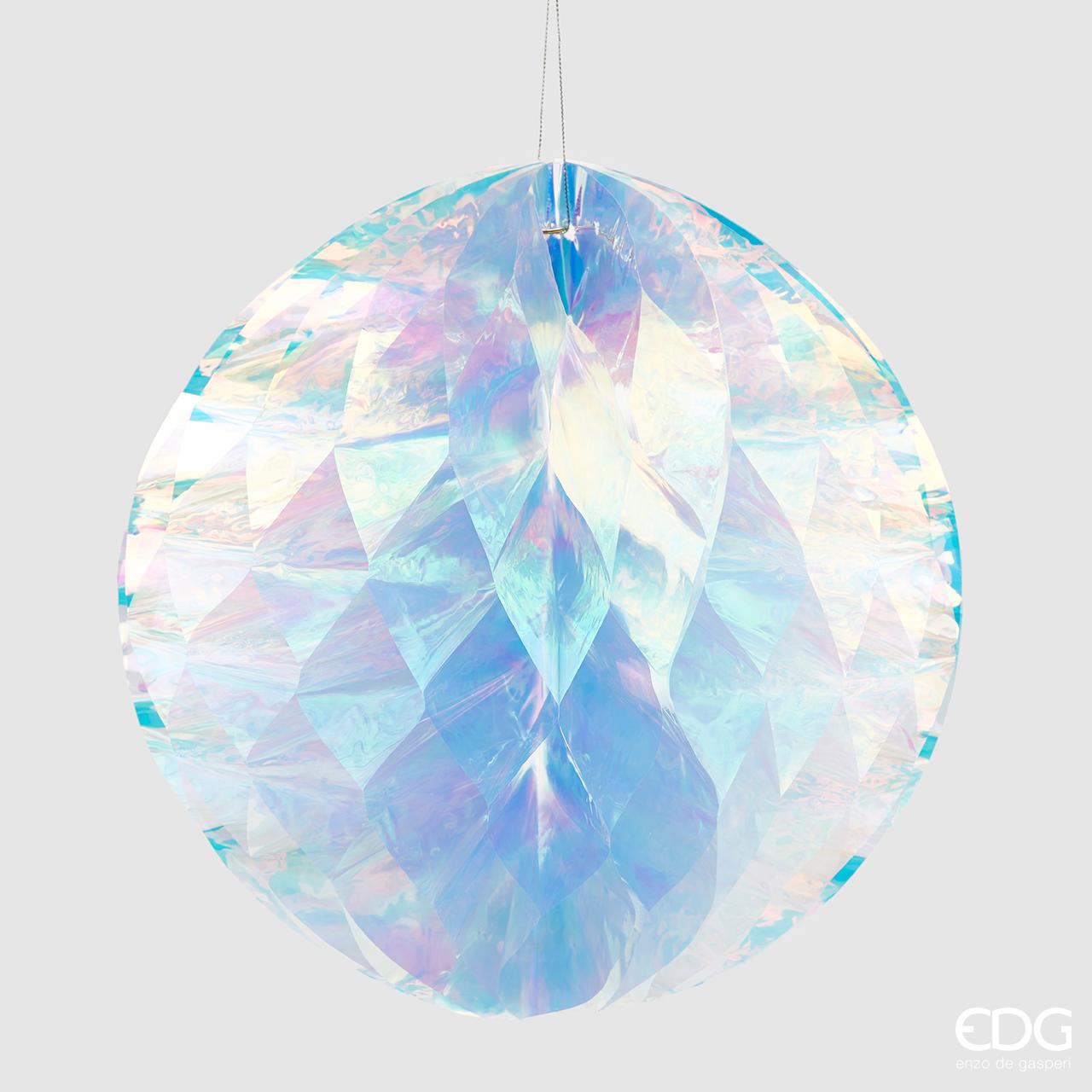 Decoro sfera grande Origami in nylon iridescente . Diametro cm 30, chiudibile. In negozio e online su tuttochic.it