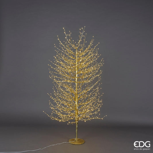 Albero di Faggio in metallo color oro con 2000 microled. Dimensioni: altezza cm 180, diametro cm 90