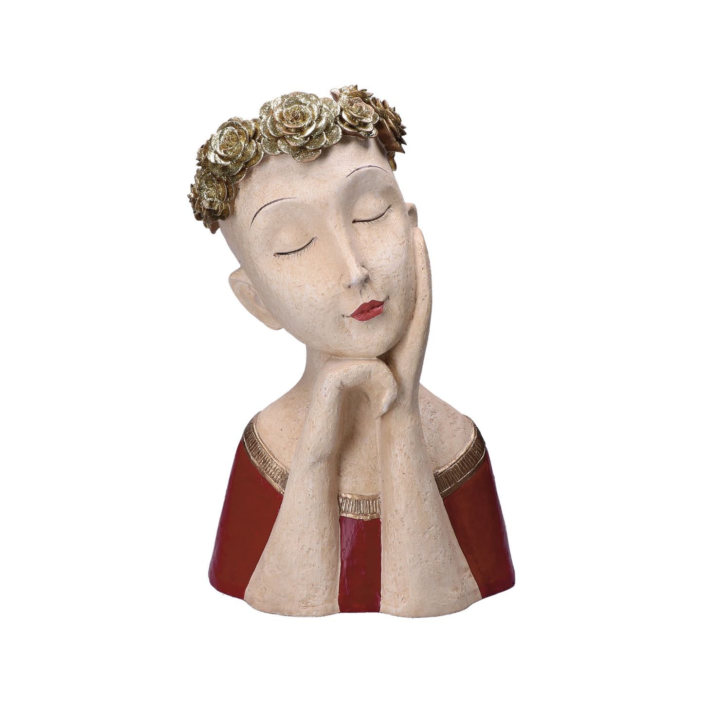 Vaso portafiori busto donna Magda in resina decorata con glitter. Dimensioni: cm 24 X 18 X H 35. In negozio e online su tuttochic.it