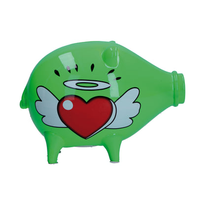 Salvadanaio, in resina decorata su entrambi i lati "Love" di colore verde. Dimensioni: cm 17 X 9 X H 13. In negozio e online su tuttochic.it