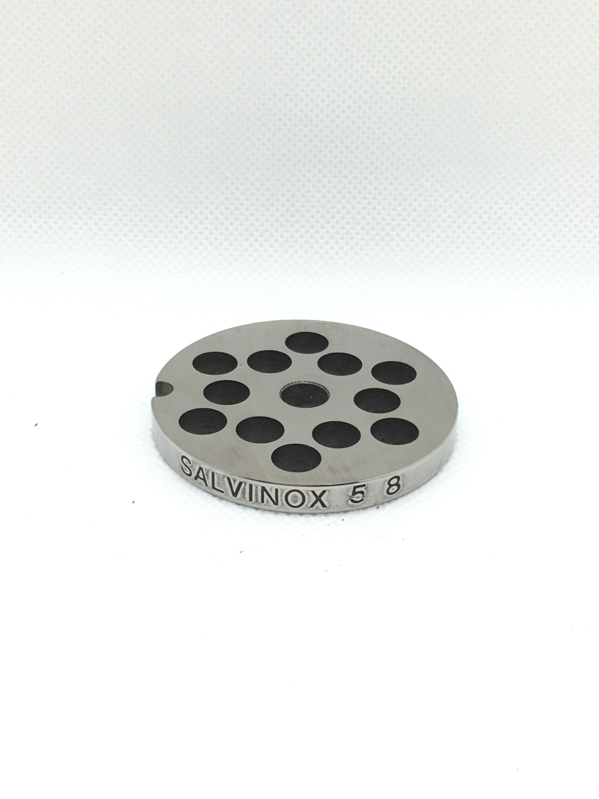 Trafila in acciaio inox con 12 fori da 8 mm per tritacarne N° 5 di Metallurgica Lux
