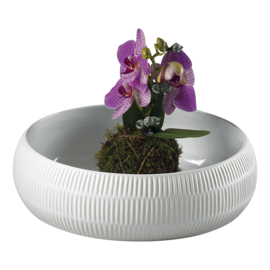 Ciotola centrotavola in ceramica. (senza decorazione) Diametro cm. 31,5x9 h. Colore bianco. In negozio e online su tuttochic.it