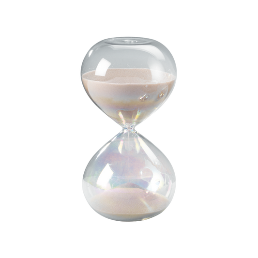 Clessidra 10 minuti con vetro perlato. Dimensioni: cm Ø 6,5 x 13 h. In negozio e online su tuttochic.it