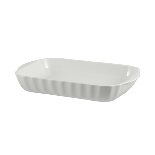 Teglia rettangolare lasagne in porcellana bianca. Dimensioni: cm 36 x 24 x h 5,5.  Utilizzabile in Lavastoviglie, Microonde, Forno tradizionale. In negozio e online su tuttochic.it