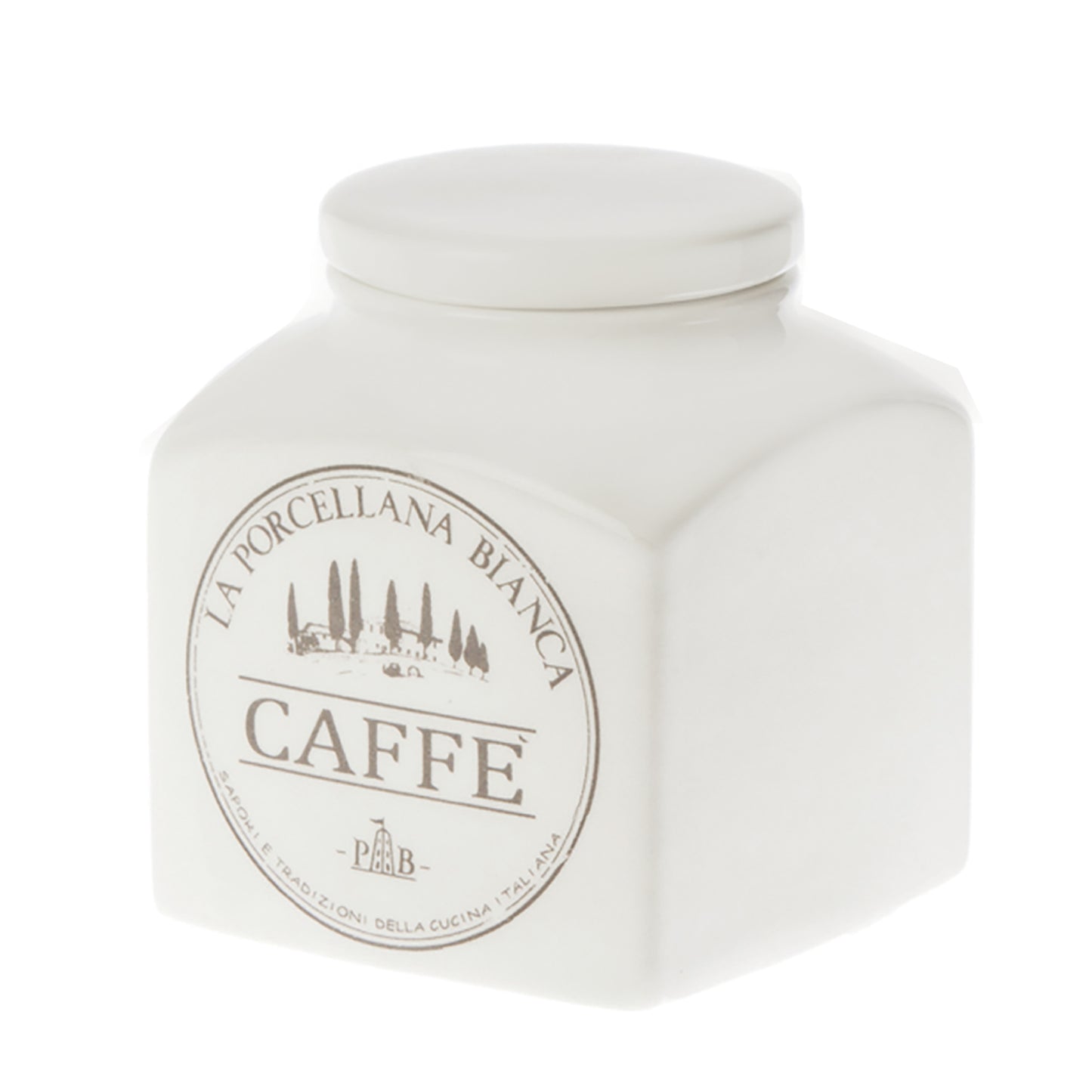 Barattolo in porcellana Caffè lt. 1,1. Funzionali ad ospitare gli alimenti più usati nei vostri piatti per una cucina sempre in ordine.