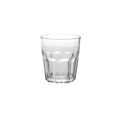 Bicchiere in vetro stampato da cocktail, acqua o long drink. Dimensioni: cm 9,2 x 10 h cc. 360. Assapora un a bibita, un cocktail o un long drink a casa tua in un comodo bicchiere come al bar. In vendita in negozio e online su tuttochic.it