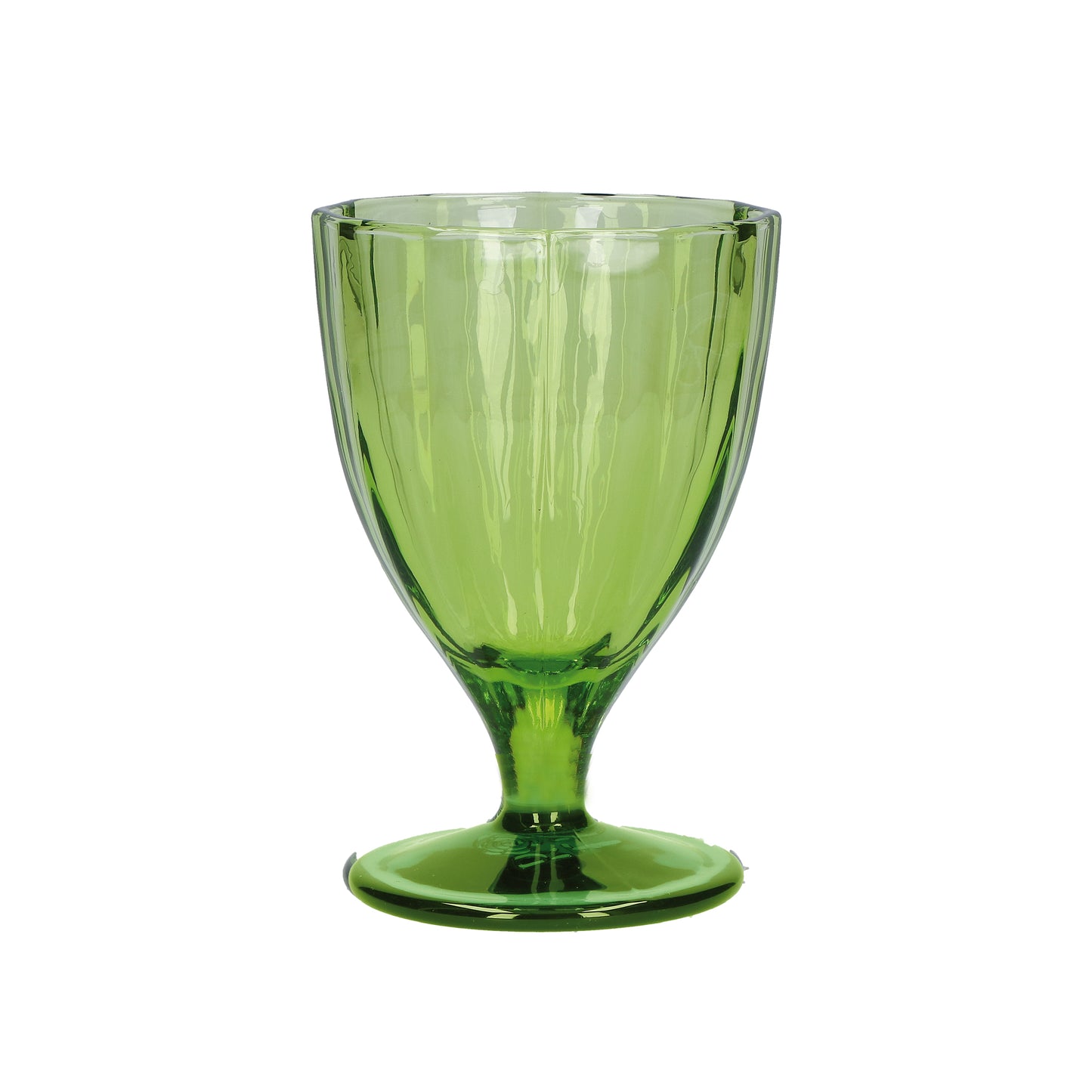 Confezione 6 calici in vetro verde prato cc 300 - Ø 8,5 - h 13 cm. Lavabili in lavastoviglie. In negozio e online su tuttochic.it