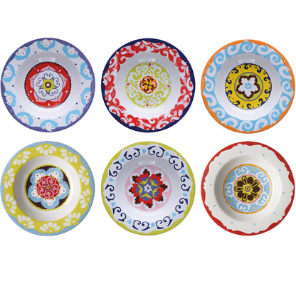 Set 6 piatti fondi Nador. Decorazioni ricche e mediterranee dai forti valori destinati alla tavola, alla cucina e alla decorazione della casa sono le caratteristiche della linea "Nador". In negozio e online su tuttochic.it