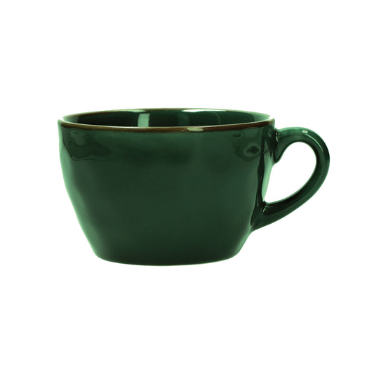 Tazzone da colazione in porcellana di colore verde bosco. Colori e forme moderne si mescolano con armonia ed elementi della tradizione. Dimensioni: Ø 7 cm, 420 cc Materiali: Stoneware Lavabile in lavastoviglie Utilizzabile in microonde. In negozio e online su tuttochic.it
