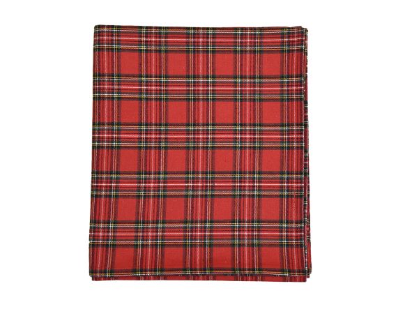 Tovaglia 100% cotone con decoro Tartan rosso. Dimensioni: cm 90 x 90. In negozio e online su tuttochic.it