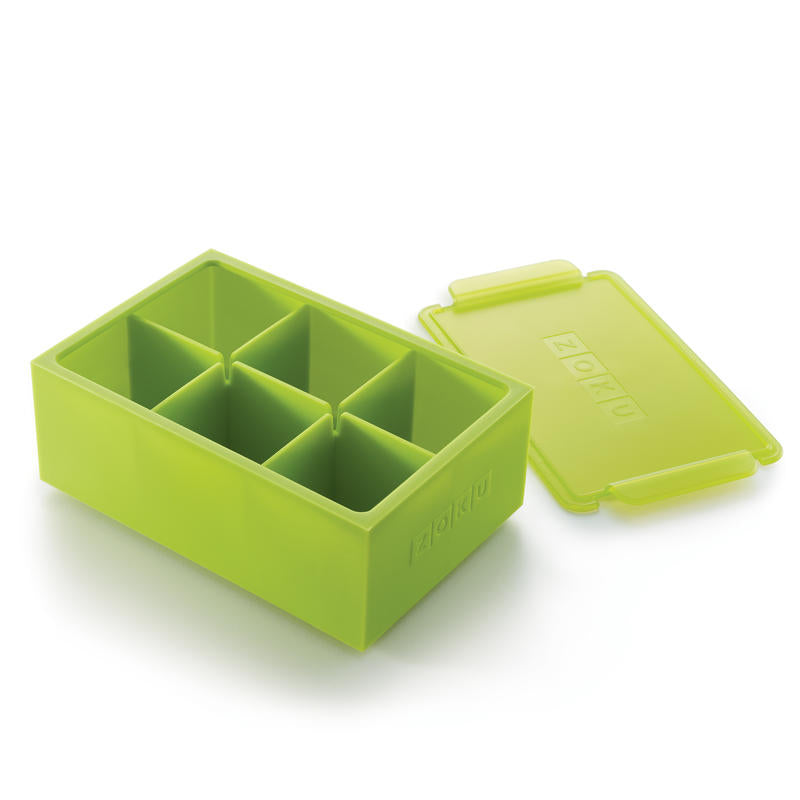 BarBits Vassoio Per Ghiaccio Jumbo In Silicone, 32 Cubi Grandi, Ideale Per Cocktail, Whisky E Bibite, Con Vassoio Rigido Incluso