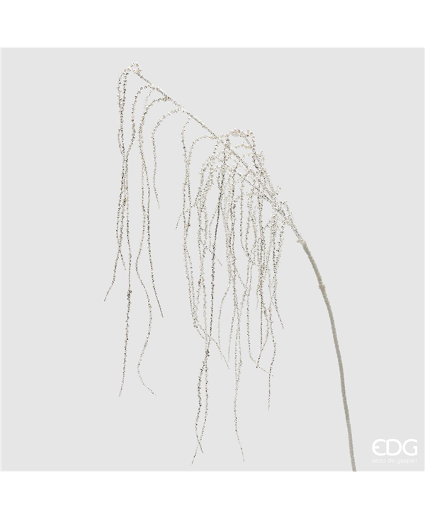 Ramo di Amaranthus glitterato bianco cm 89. Inserito in una composizione di fiori, questo ramo dà volume e un aspetto più raffinato