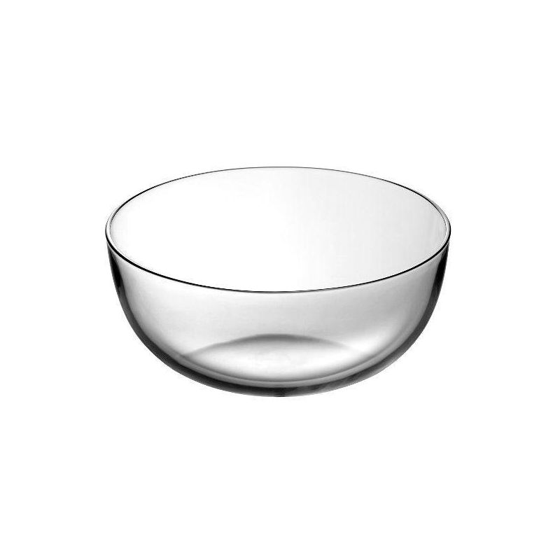Coppa in vetro spesso trasparente per macedonia, insalate, frutta o come contenitore in genere di grande dimensione. Dimensioni: Ø cm 30, h cm 13,5. In negozio e online su tuttochic.it
