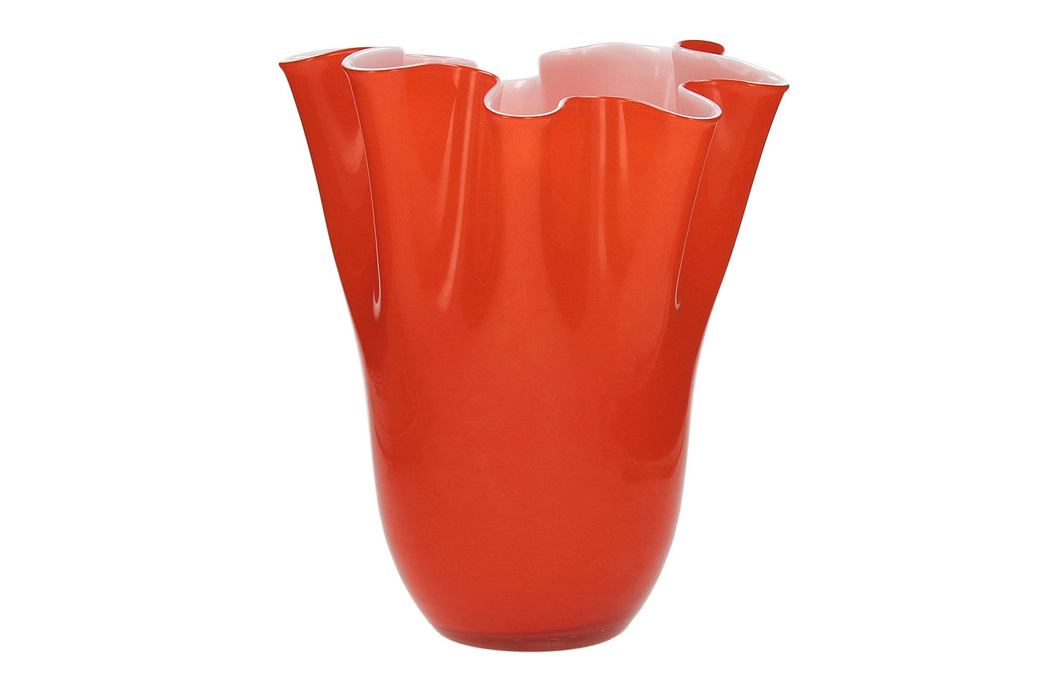Vaso in vetro di colore corallo alto cm. 32. In negozio e online su tuttochic.it